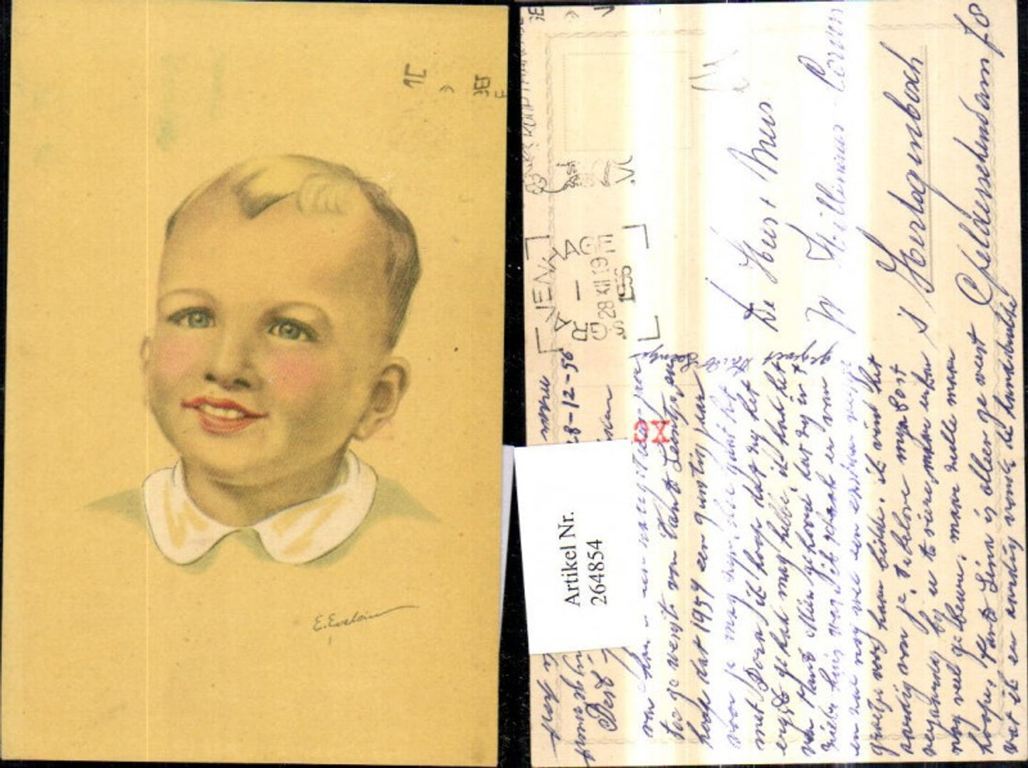 264854,Künstler Ak E. Evelein Kind Bub Junge Portrait
