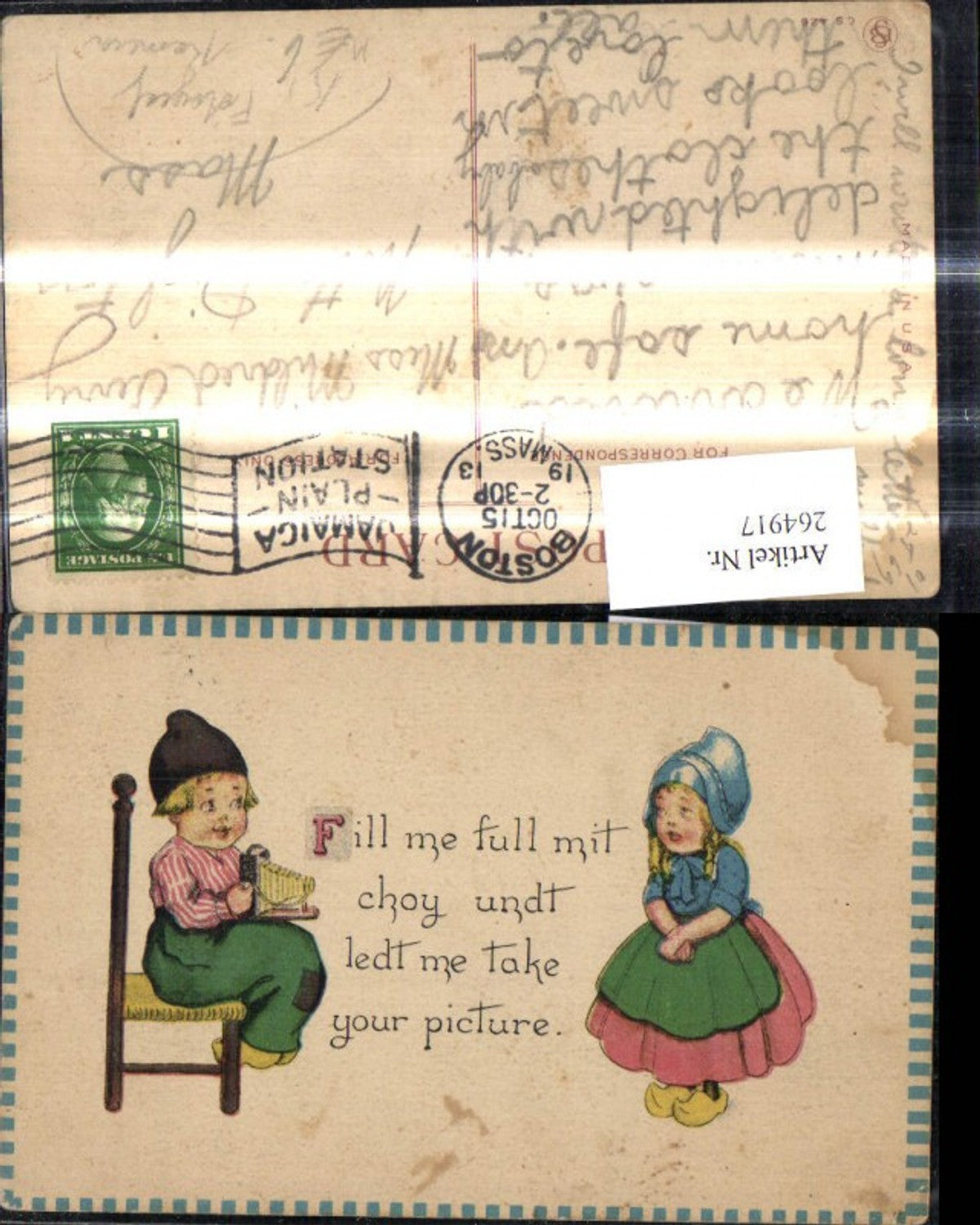 264917,Künstler Ak Kinder Holländischer Typ Bub als Fotograf Kamera Spruch Text