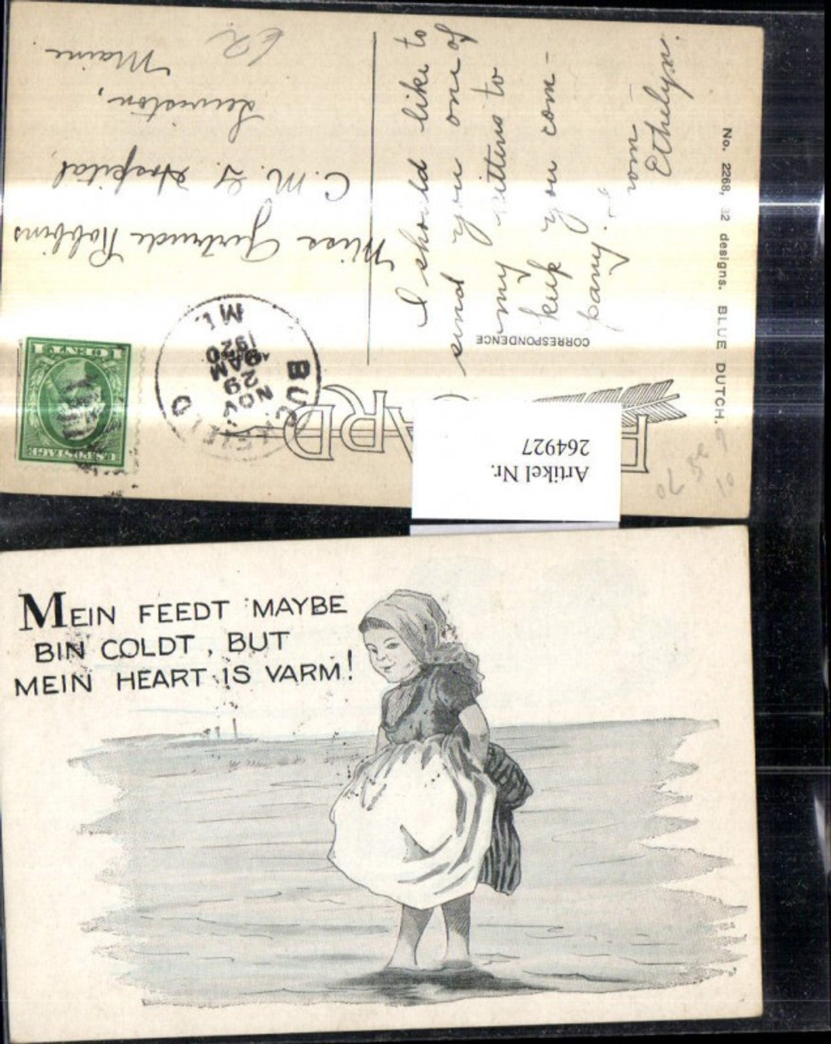 264927,Künstler Ak Kind Mädchen m. Füssen i. Wasser Strand Spruch