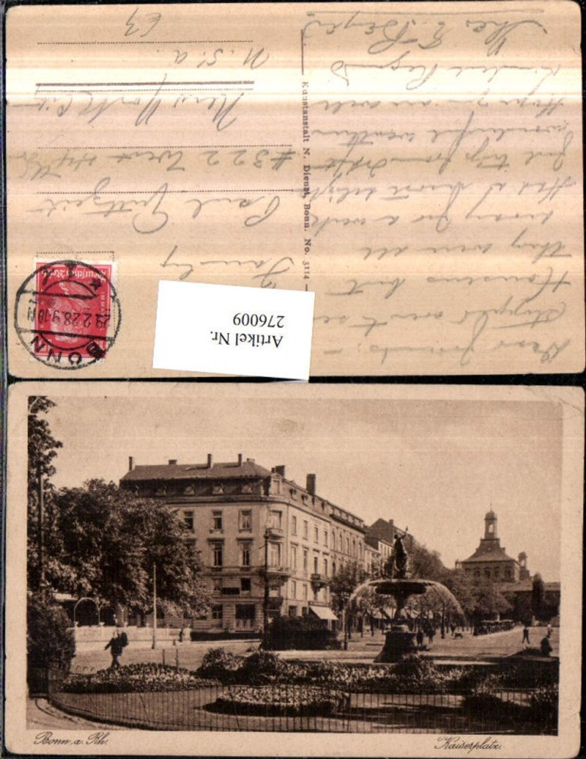 276009,Bonn a. Rhein Kaiserplatz Brunnen