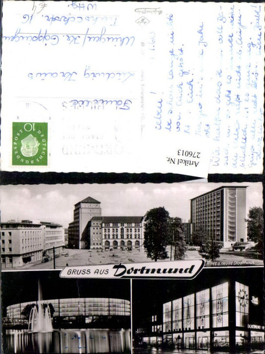 276013,Gruß aus Dortmund Stadthaus Springbrunnen Mehrbildkarte