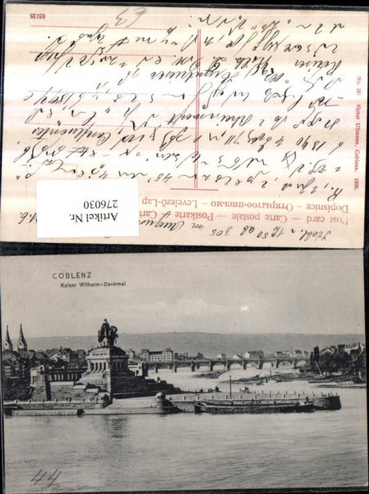 276030,Koblenz Deutsches Eck Kaiser Wilhelm-Denkmal Brücke