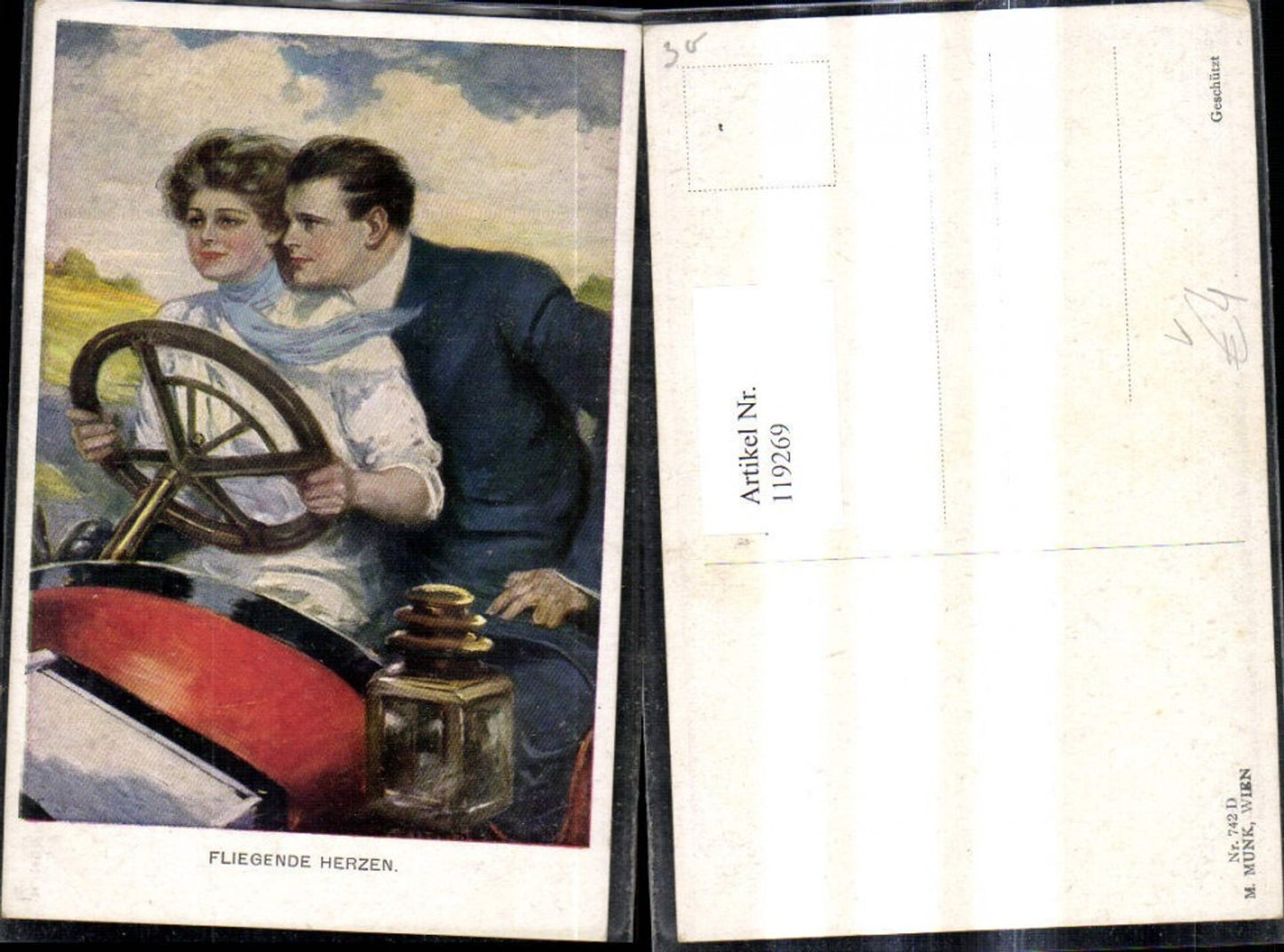 119269,M. Munk Vienne 742 D Clarence F. Underwood Fliegende Herzen Automobil Cabrio
