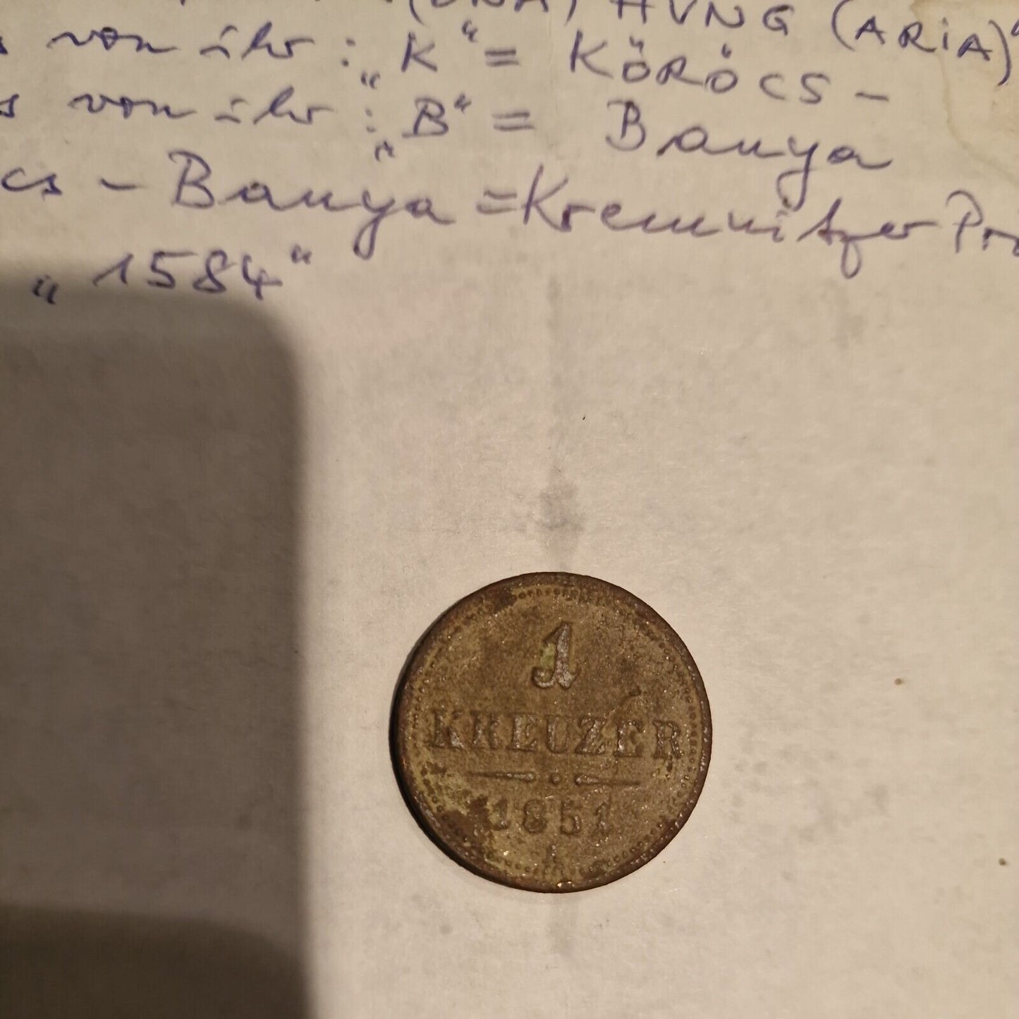 1851 Austria Österreich 1 Kreuzer Kupfermünze Münze Coin vintage