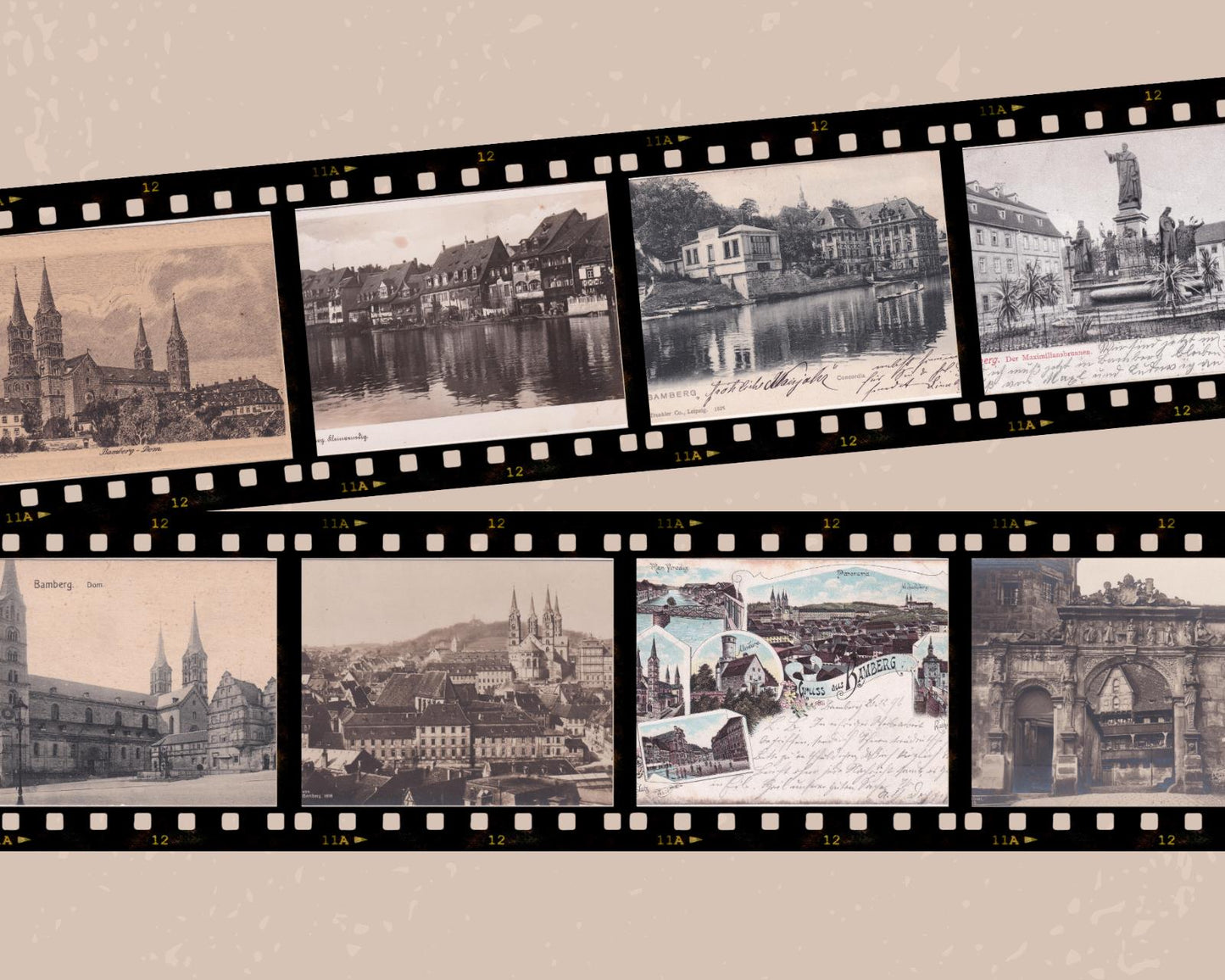 44 Stück tolle alte Ansichtskarten Scan Konvolut Bamberg Bayern auf USB-Stick