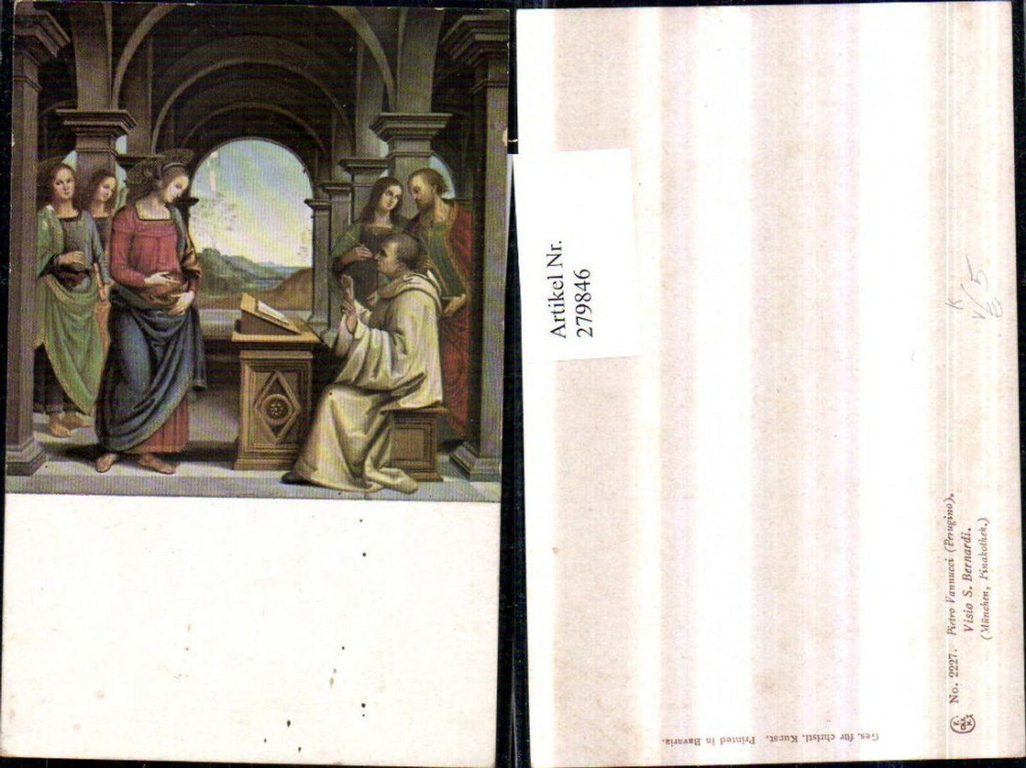 279846,Künstler AK Pietro Vannucci Religion Visio S. Bernardi Heiliger pub Pinak