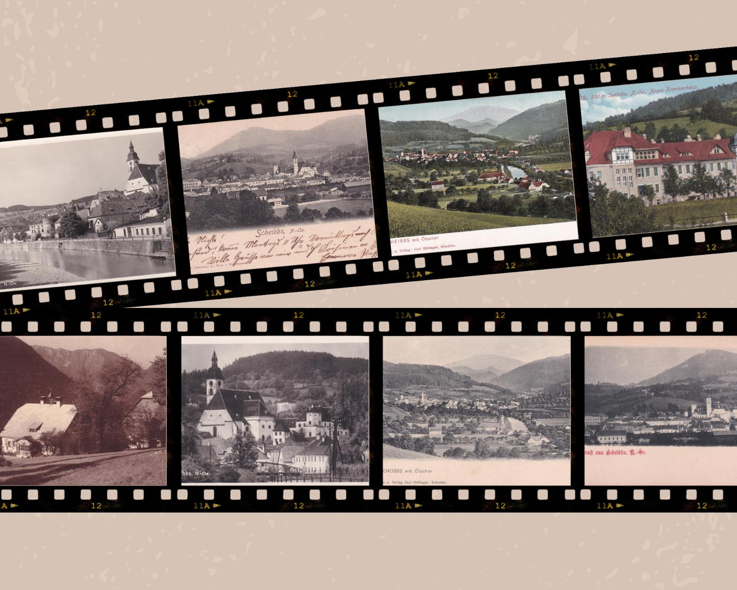 Top 40 old postcards scanned from Scheibbs on USB stick