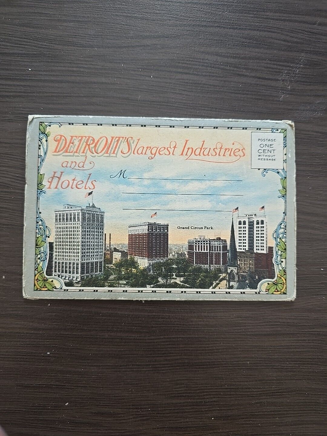 Leporello Detroit Largest Industries & Hotels USA pub Curt Teich & Co. Chicago