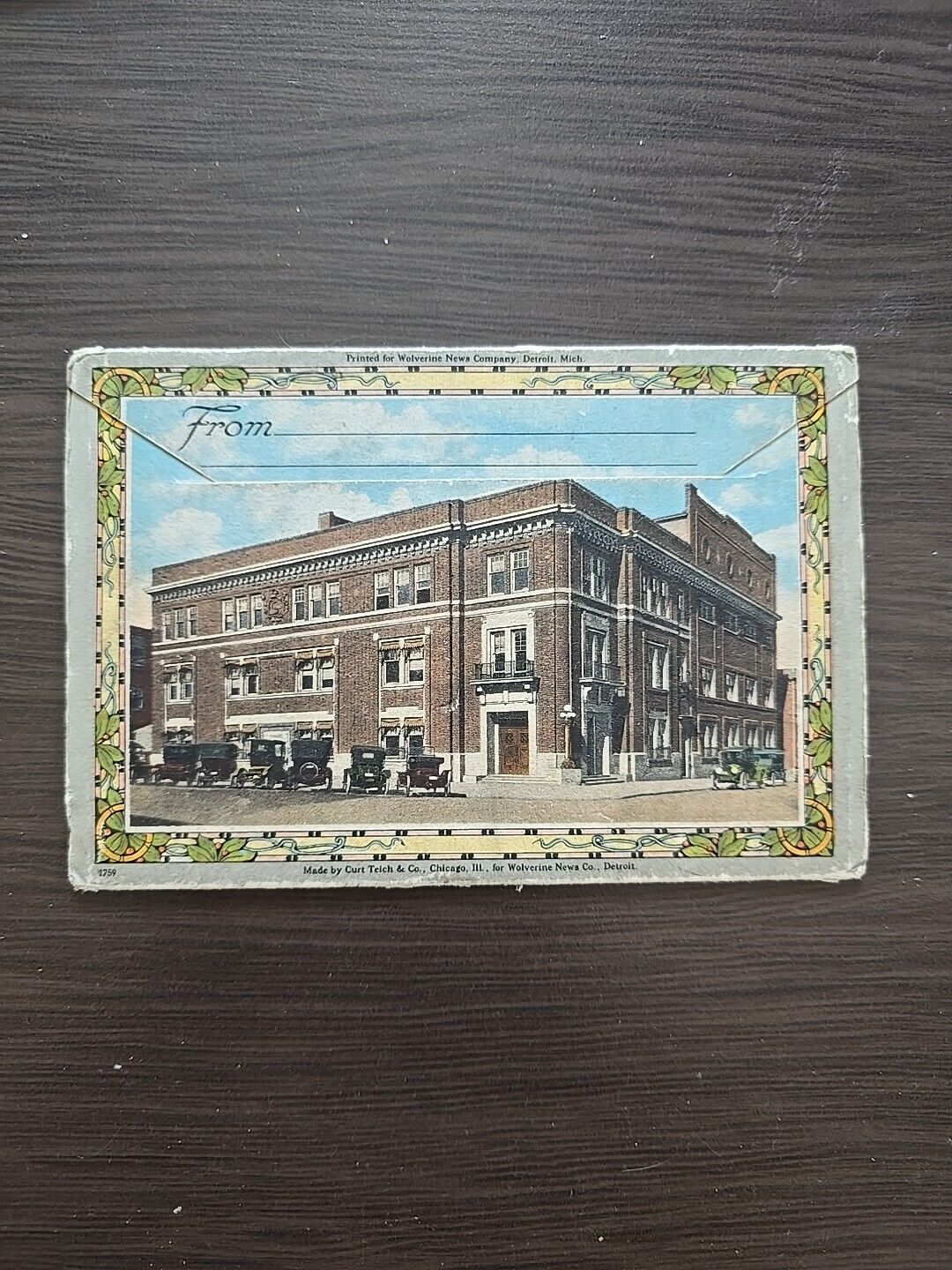 Leporello Detroit Largest Industries & Hotels USA pub Curt Teich & Co. Chicago
