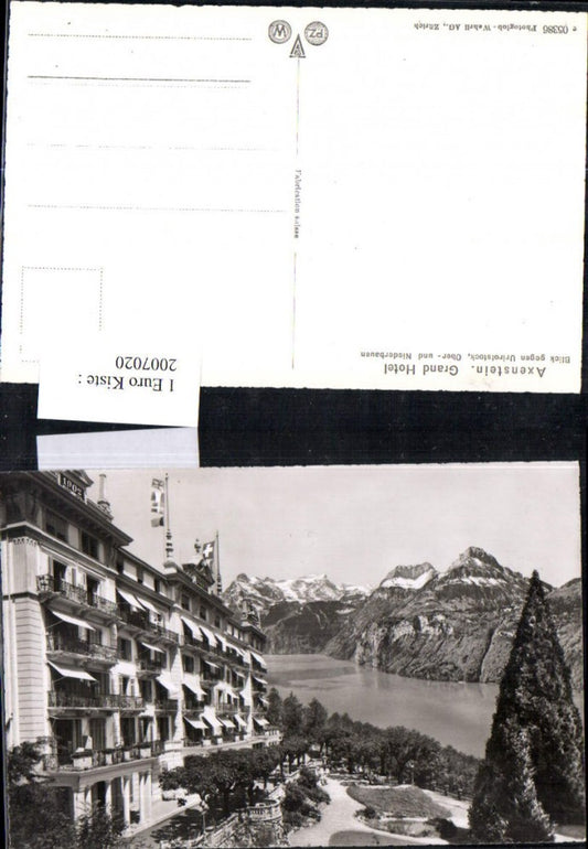 2007020,Axenstein Grand Hotel Blick geg. Urirotstock Ober- u. Niederbauen Bergkulisse Kt Schwyz
