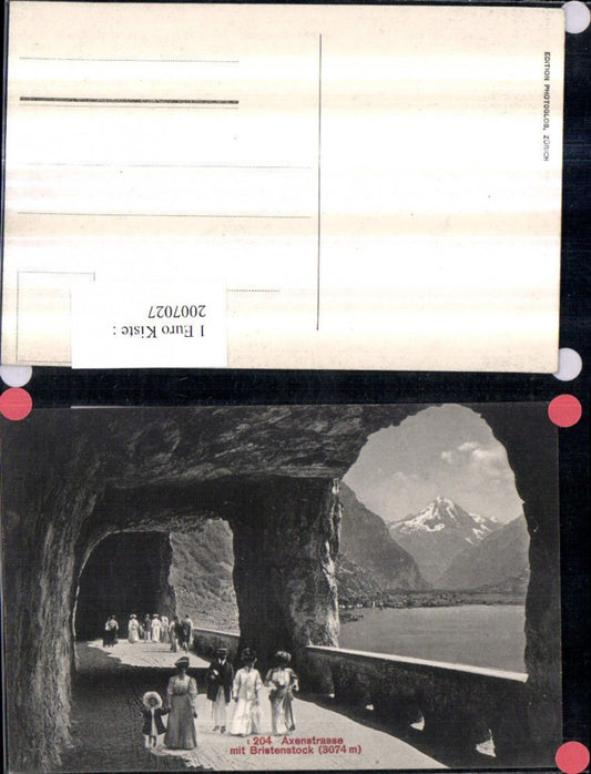 2007027,Axenstraße b. Flüelen m. Bristenstock Tunnel Bergkulisse Kt Uri