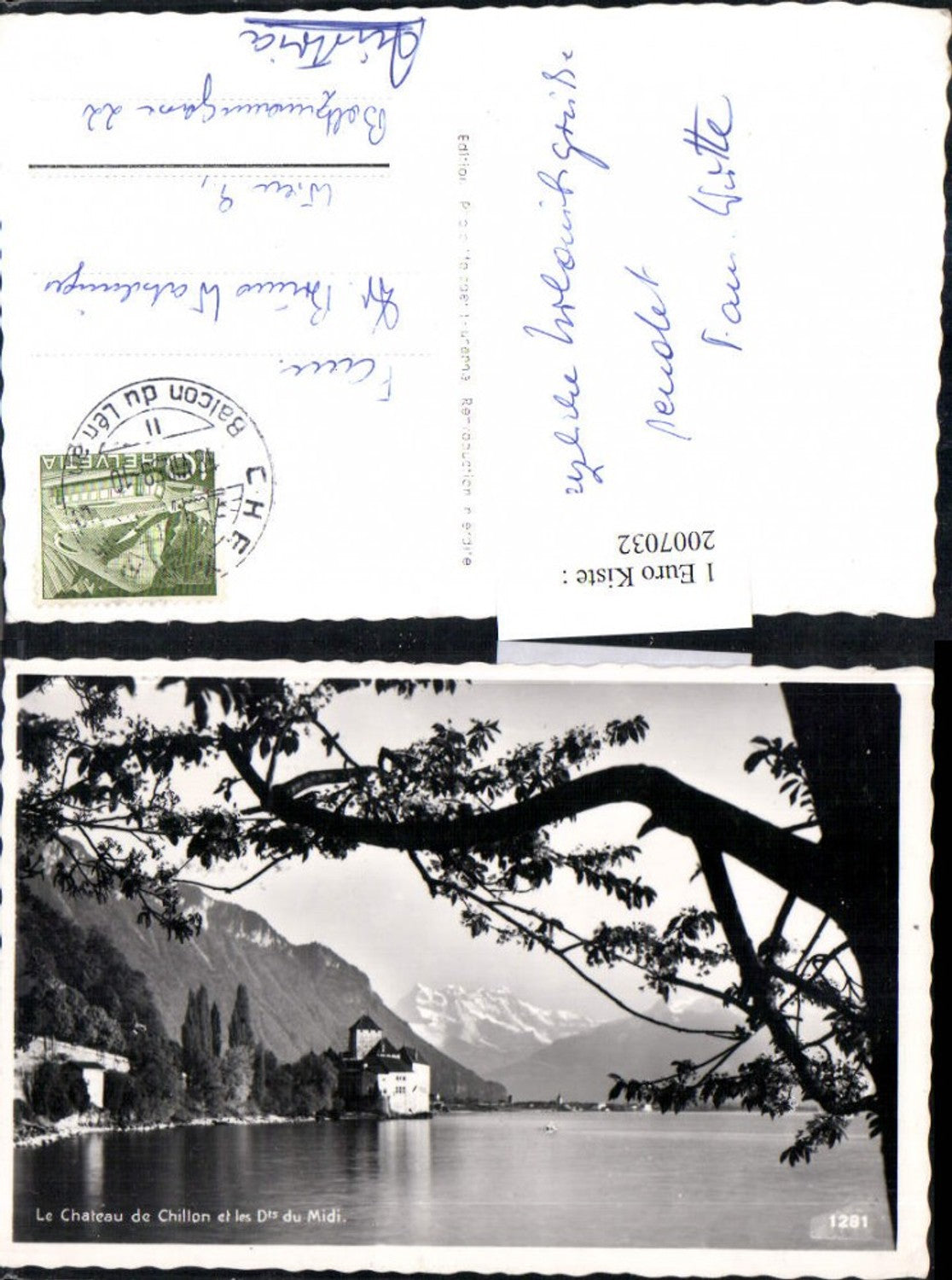 2007032,Le Chateau de Chillon et les Dents du Midi Schloss Bergkulisse Kt Wallis