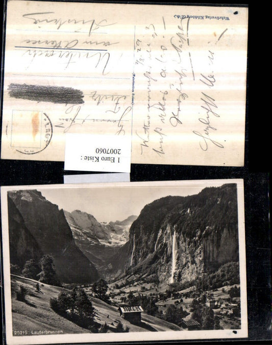 2007060,Lauterbrunnen Totale Bergkulisse Wasserfall Kt Bern