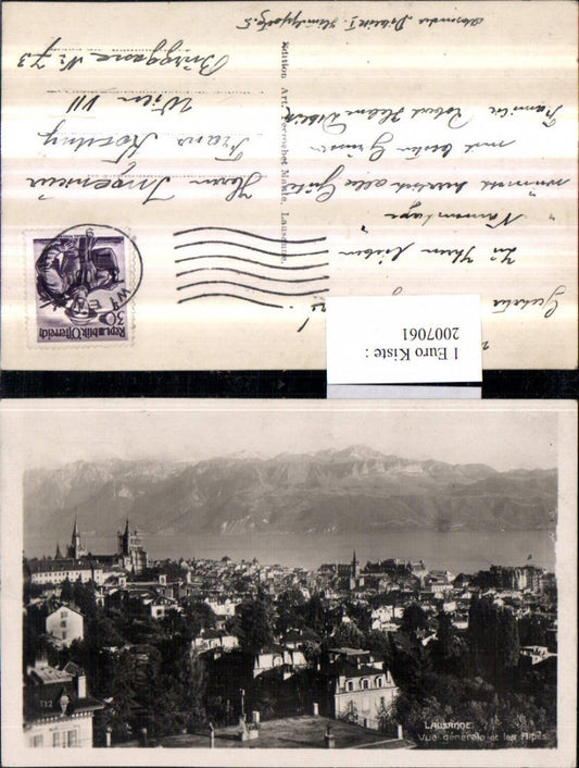 2007061,Lausanne Totale Vue generale et les Alpes Bergkulisse Kt Waadt
