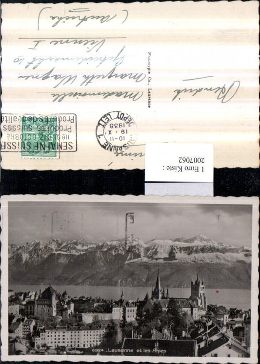 2007062,Lausanne Teilansicht Kirche et les Alpes Bergkulisse Kt Waadt