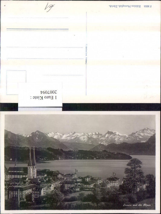 2007094,Luzern Teilansicht Kirche und d. Alpen Bergkulisse