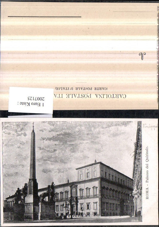 2007125,Künstler AK Ceriani Roma Rom Palazzo del Quirinal Platz Obelisk