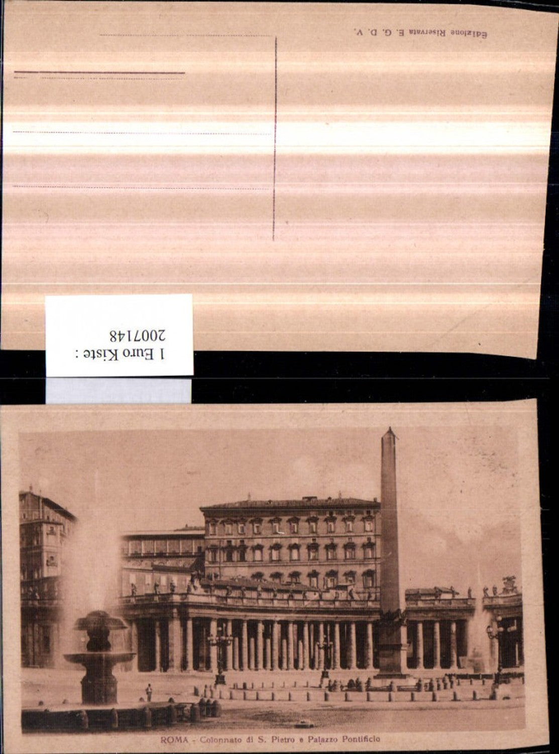 2007148,Roma Rom Colonnato di S. Pietro e Palazzo Pontificlo Petersplatz Obelisk Brunnen