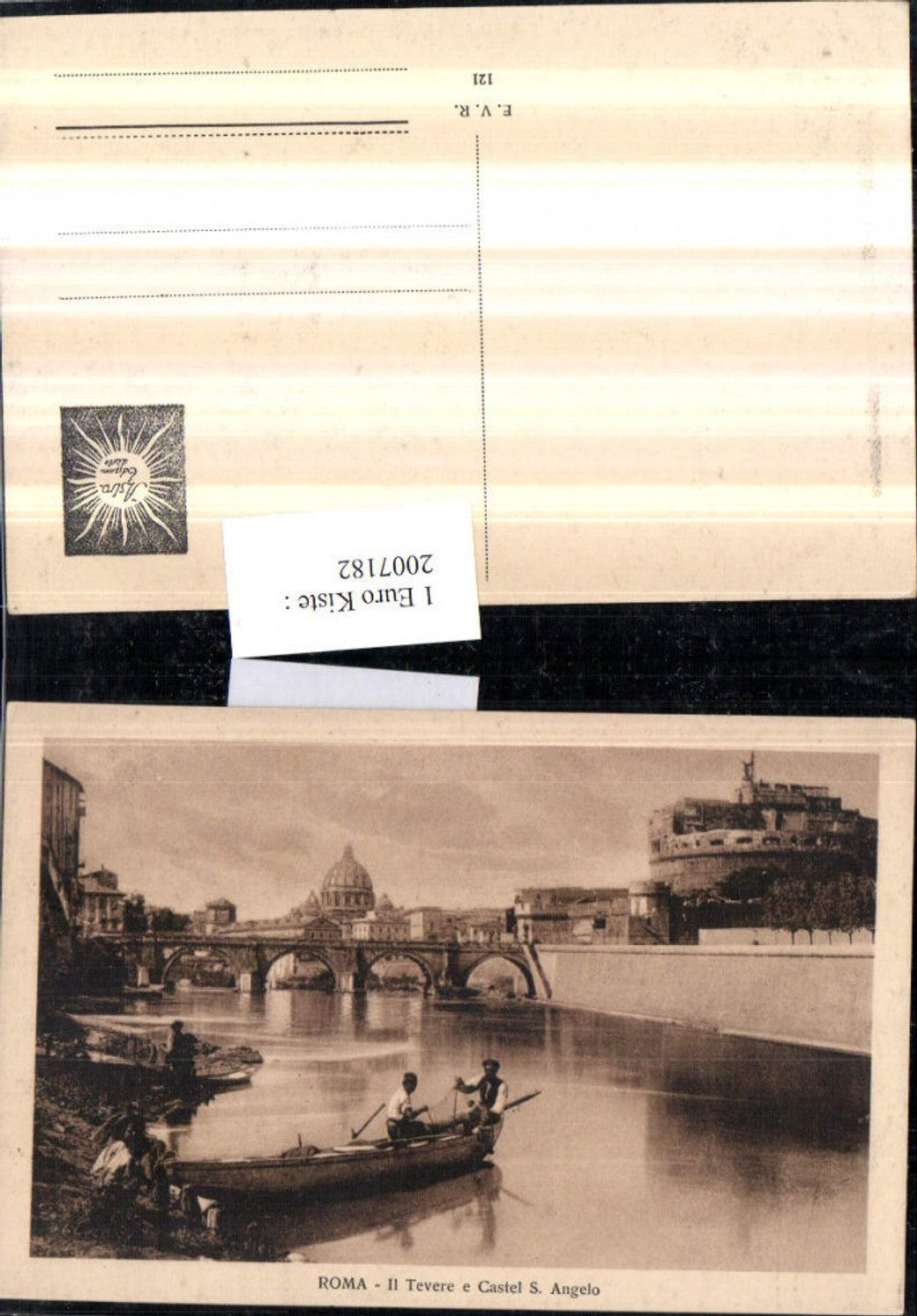 2007182,Roma Rom Il Tevere e Castel S. Angelo Ruderboot Brücke Kuppel