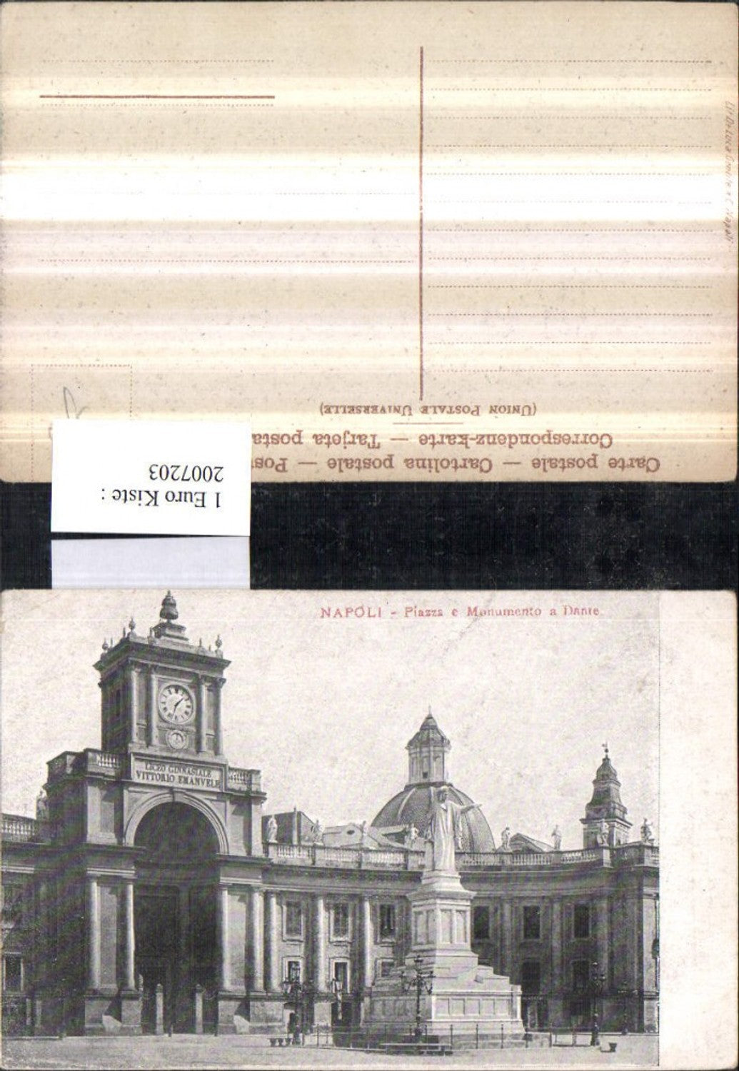 2007203,Napoli Neapel Piazza e Monumento a Dante Denkmal Gebäude Kuppel