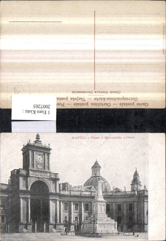 2007203,Napoli Neapel Piazza e Monumento a Dante Denkmal Gebäude Kuppel