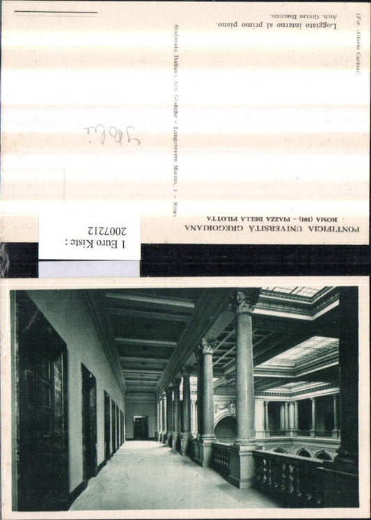 2007212,Roma Rom Pontificia Universita Gregoriana Loggiato interno al primo piano Gang