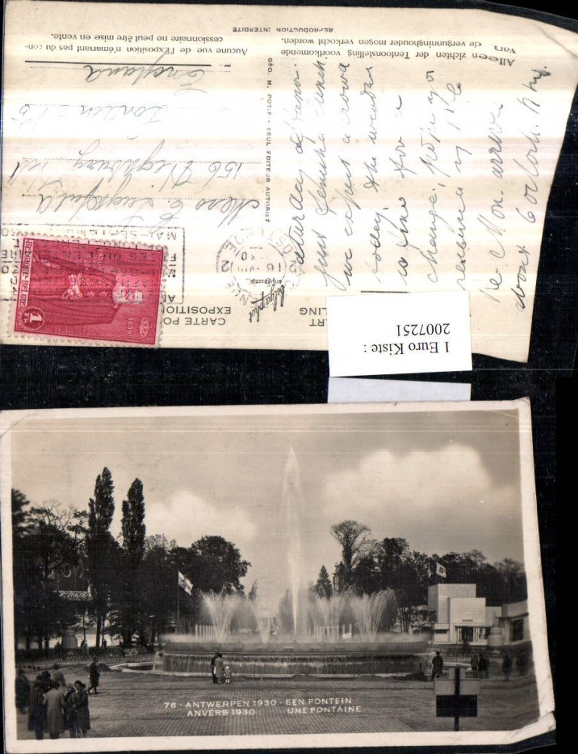 2007251,Antwerpen Anvers 1930 Een Fontein Brunnen