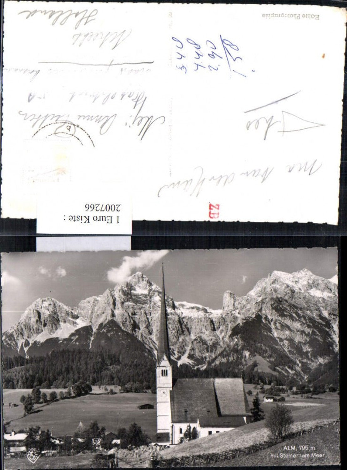 2007266,Alm Kirche m. Steinernem Meer Bergkulisse pub Cosy 2254