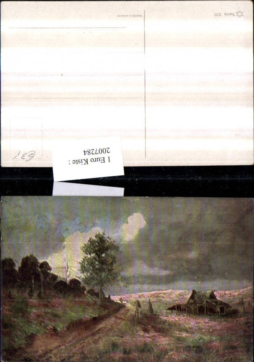 2007284,Künstler AK Landschaft Hütte