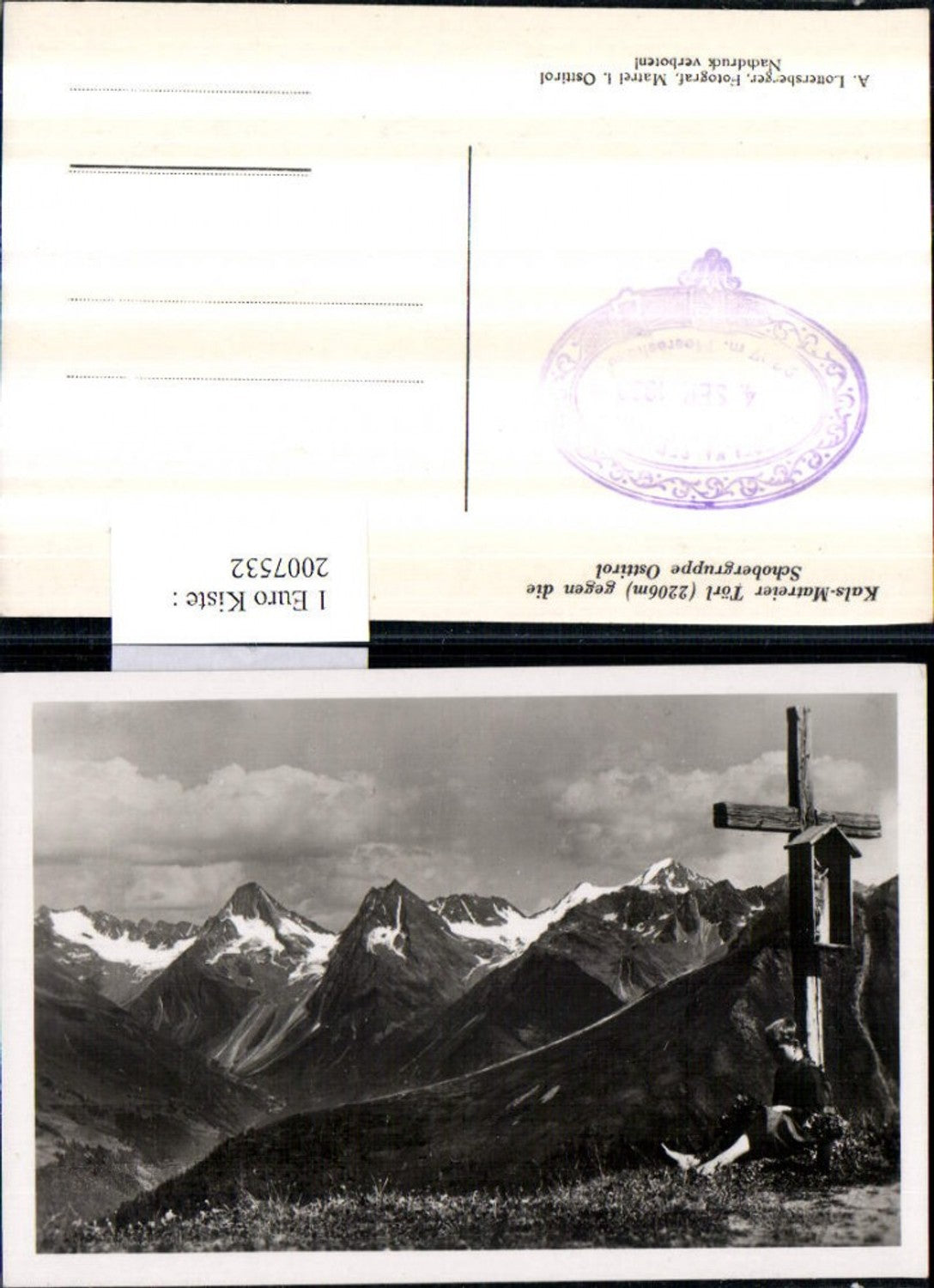 2007532,Kals-Matreier Törl geg. d. Schobergruppe Kreuz Bergkulisse