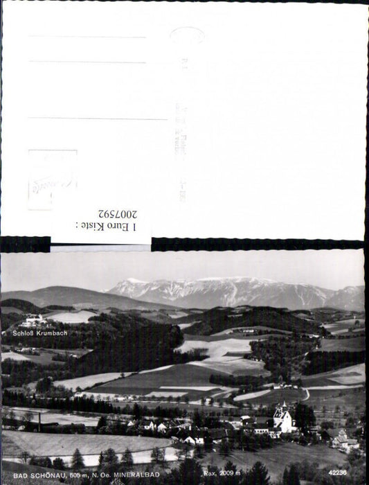 2007592,Bad Schönau Totale m. Schloss Krumbach geg. Rax Bergkulisse