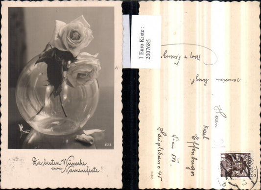 2007685,Namenstag runde Vase Rosen