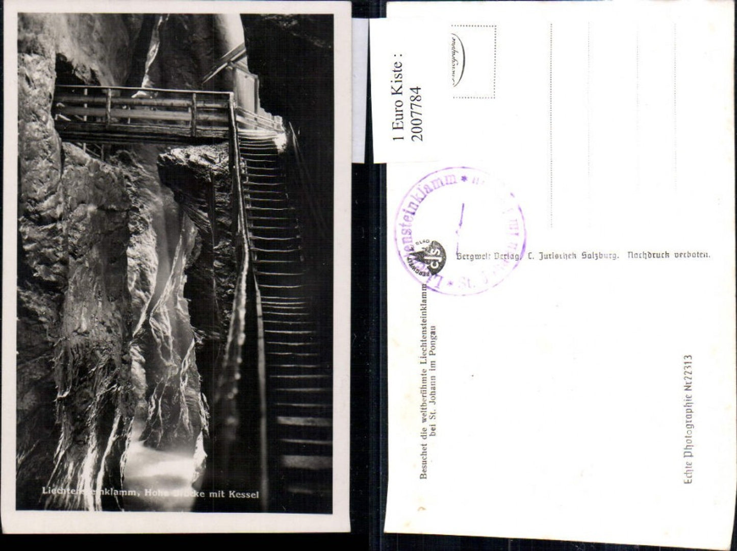2007784,Liechtensteinklamm b. St. Johann im Pongau Hohe Brücke m. Kessel