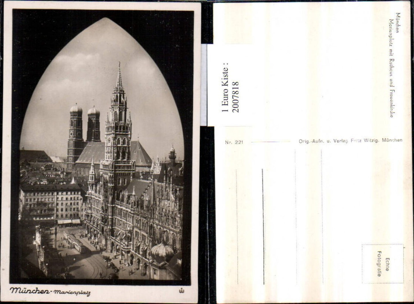 2007818,München Marienplatz Rathaus u. Frauenkirche Kirche