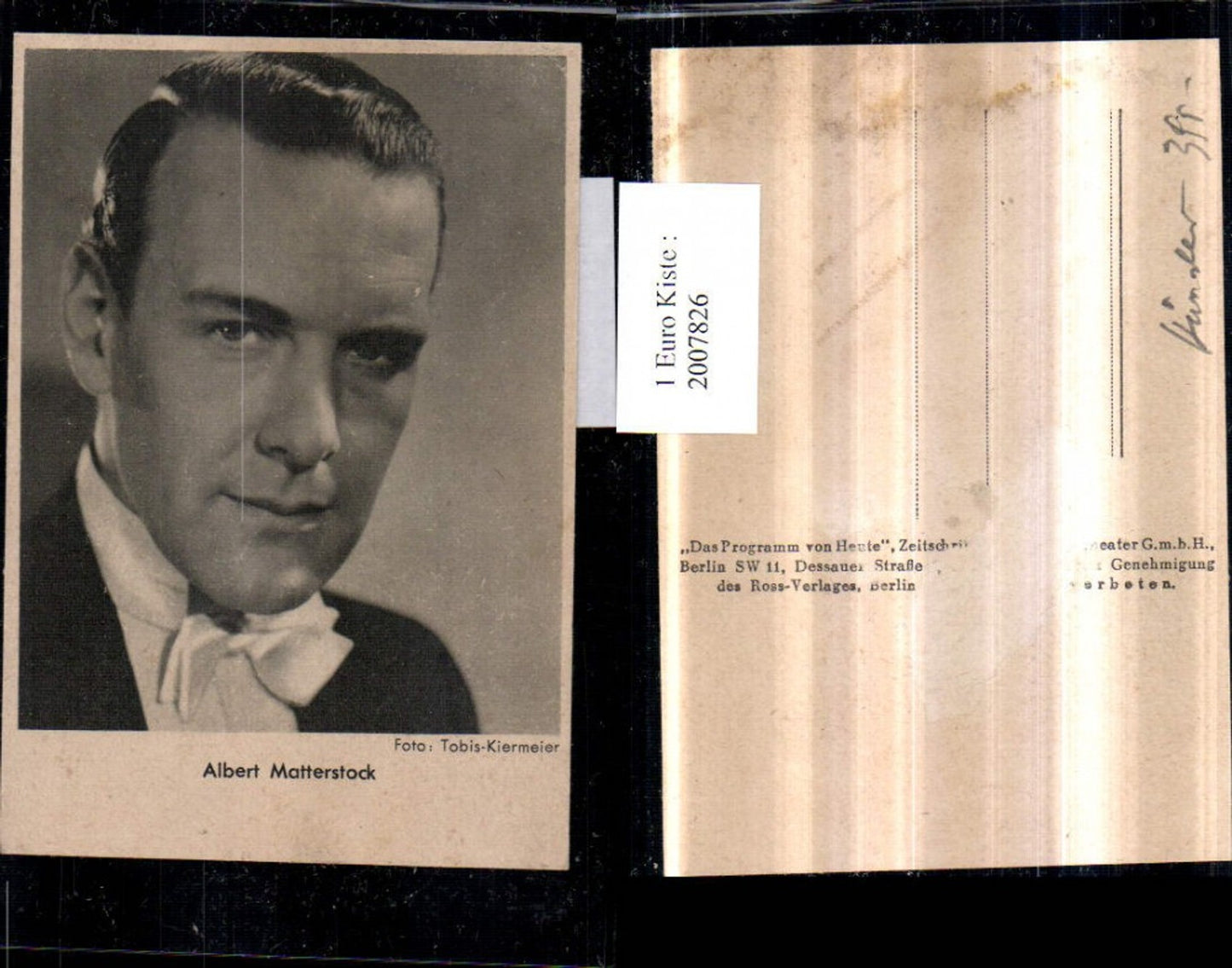 2007826,Schauspieler Albert Matterstock Portrait