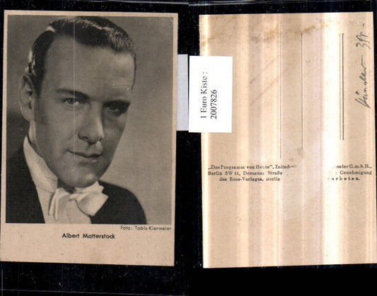 2007826,Schauspieler Albert Matterstock Portrait
