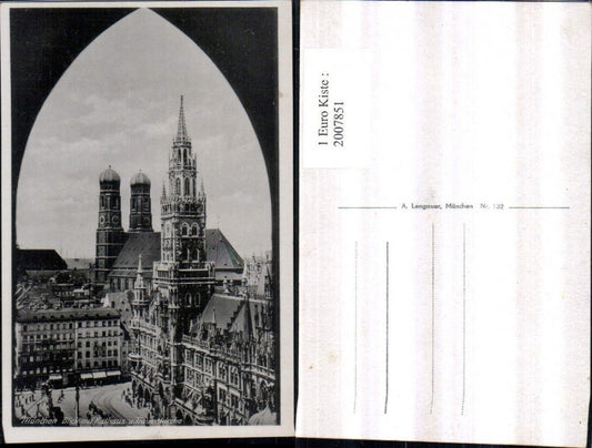2007851,München Marienplatz Rathaus u. Frauenkirche