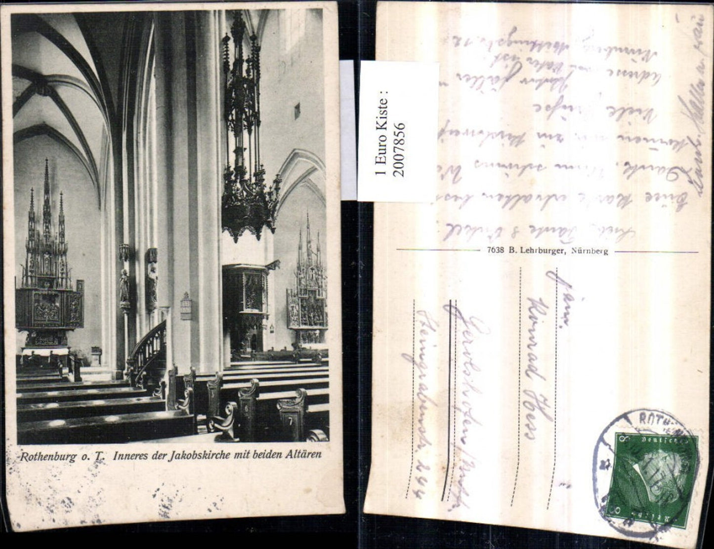 2007856,Rothenburg ob d. Tauber Innenansicht d. Jakobskirche m. Beiden Altären
