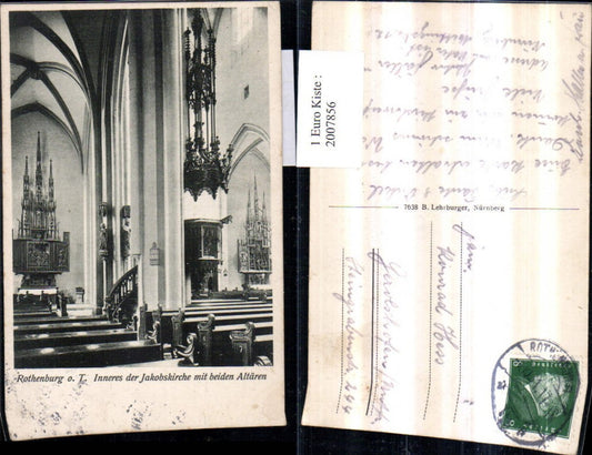 2007856,Rothenburg ob d. Tauber Innenansicht d. Jakobskirche m. Beiden Altären
