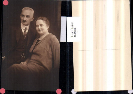 2007888,Foto AK Frau u. Mann Bart Anzug Portrait