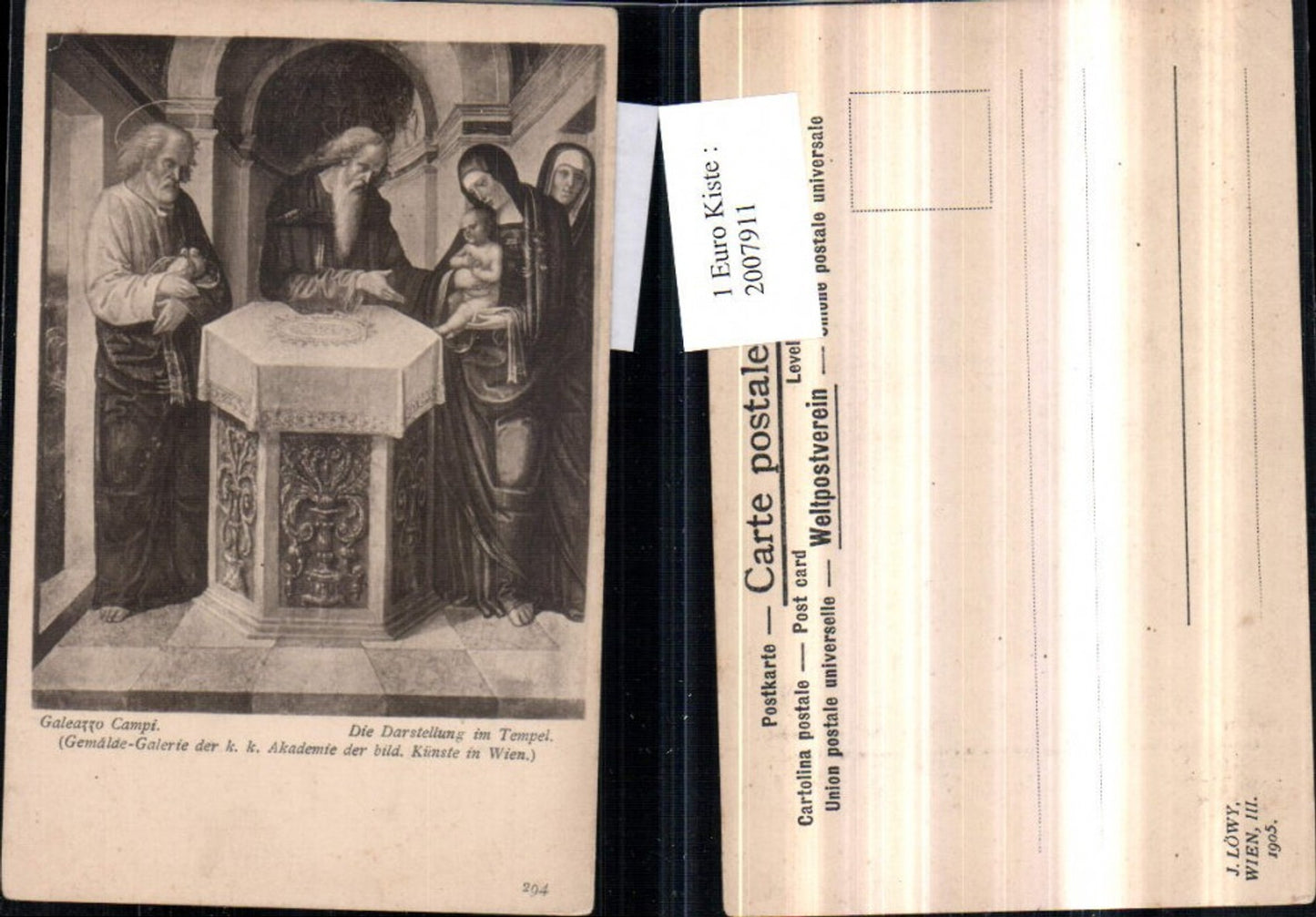 2007911,Künstler AK Galeazzo Campi Die Darstellung im Tempel