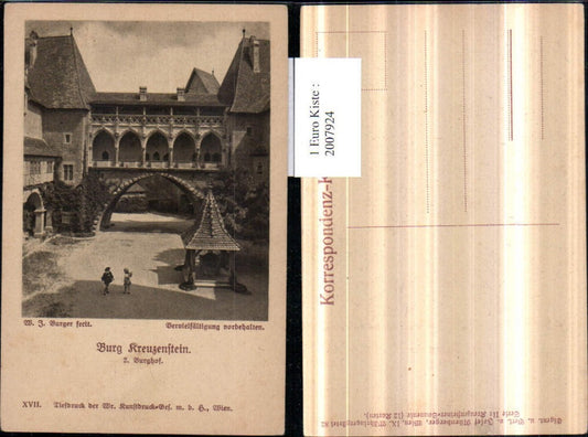 2007924,Burg Kreuzenstein Burghof Brunnen Arkaden