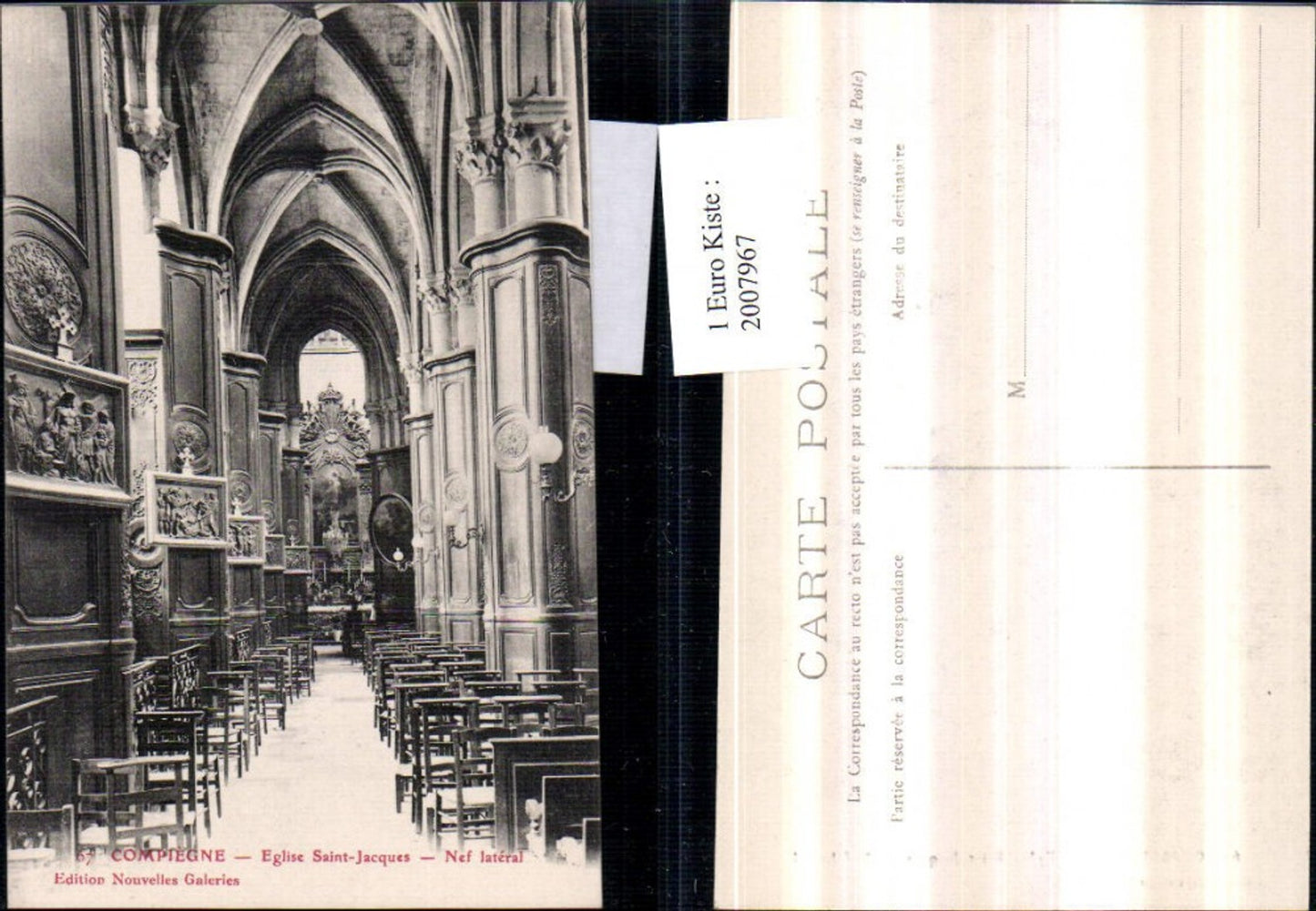 2007967,Compiegne Eglise Saint-Jacques Nef lateral Kirche Innenansicht