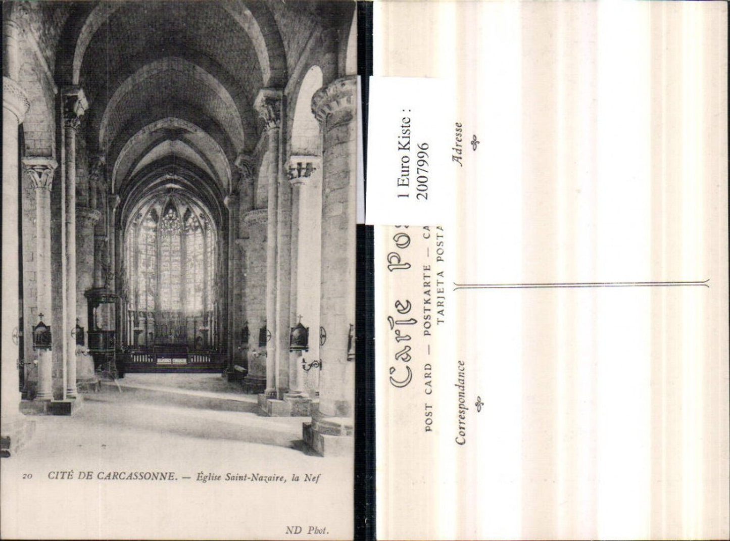 2007996,Cite de Carcassonne Eglise Saint-Nazaire la Nef Kirche Innenansicht