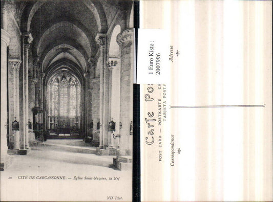 2007996,Cite de Carcassonne Eglise Saint-Nazaire la Nef Kirche Innenansicht