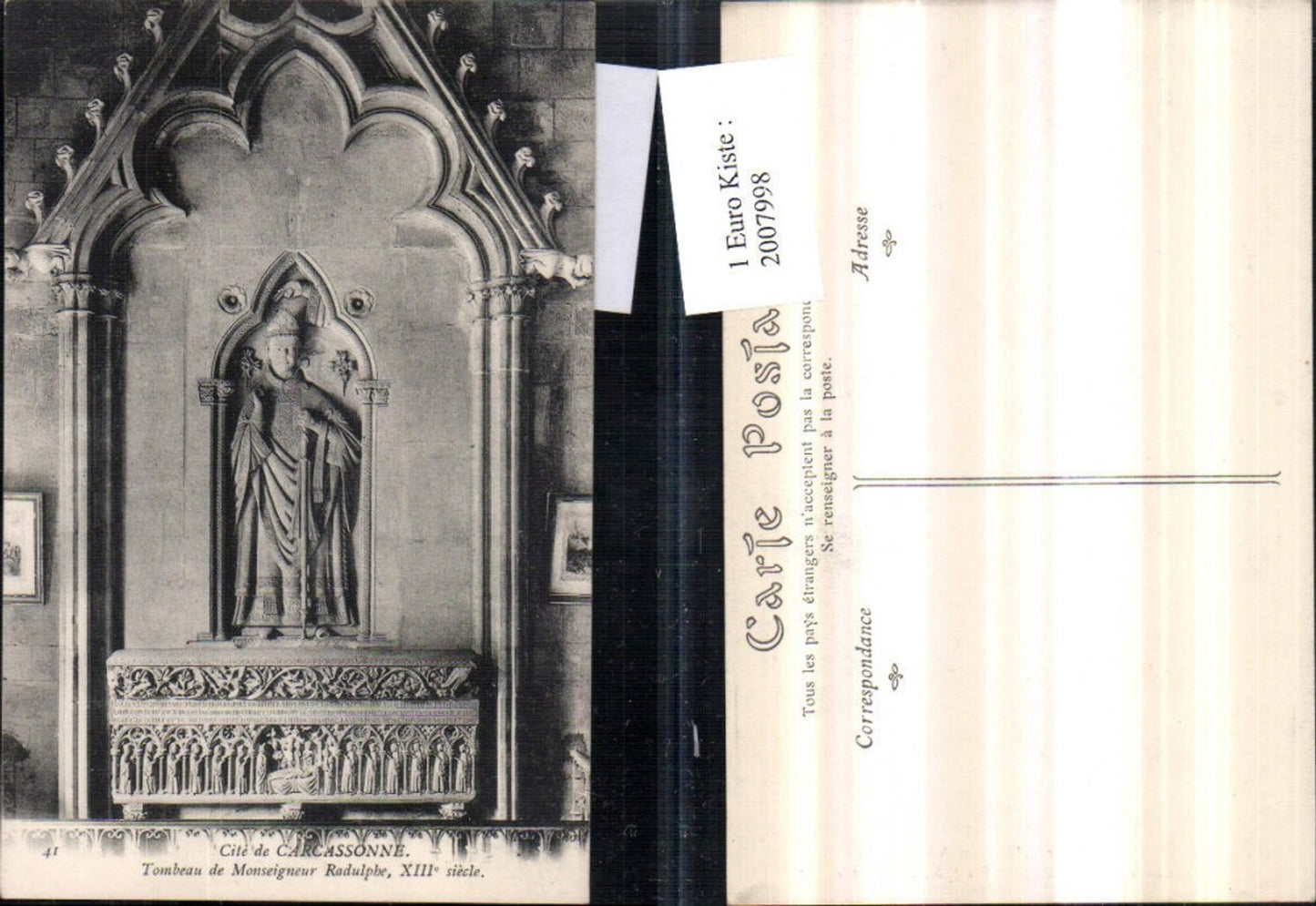 2007998,Cite de Carcassonne Tombeau de Monseigneur Radulphe Grabmal