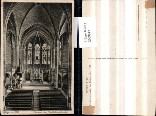 2008017,Speyer am Rhein Gedächtniskirche Kirche Innenansicht