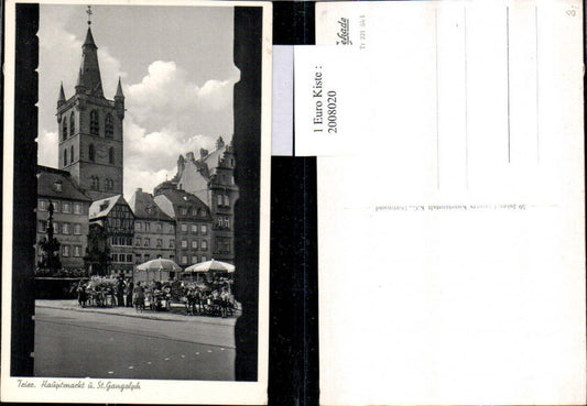 2008020,Trier Hauptmarkt u. St. Gangolph Brunnen Turm