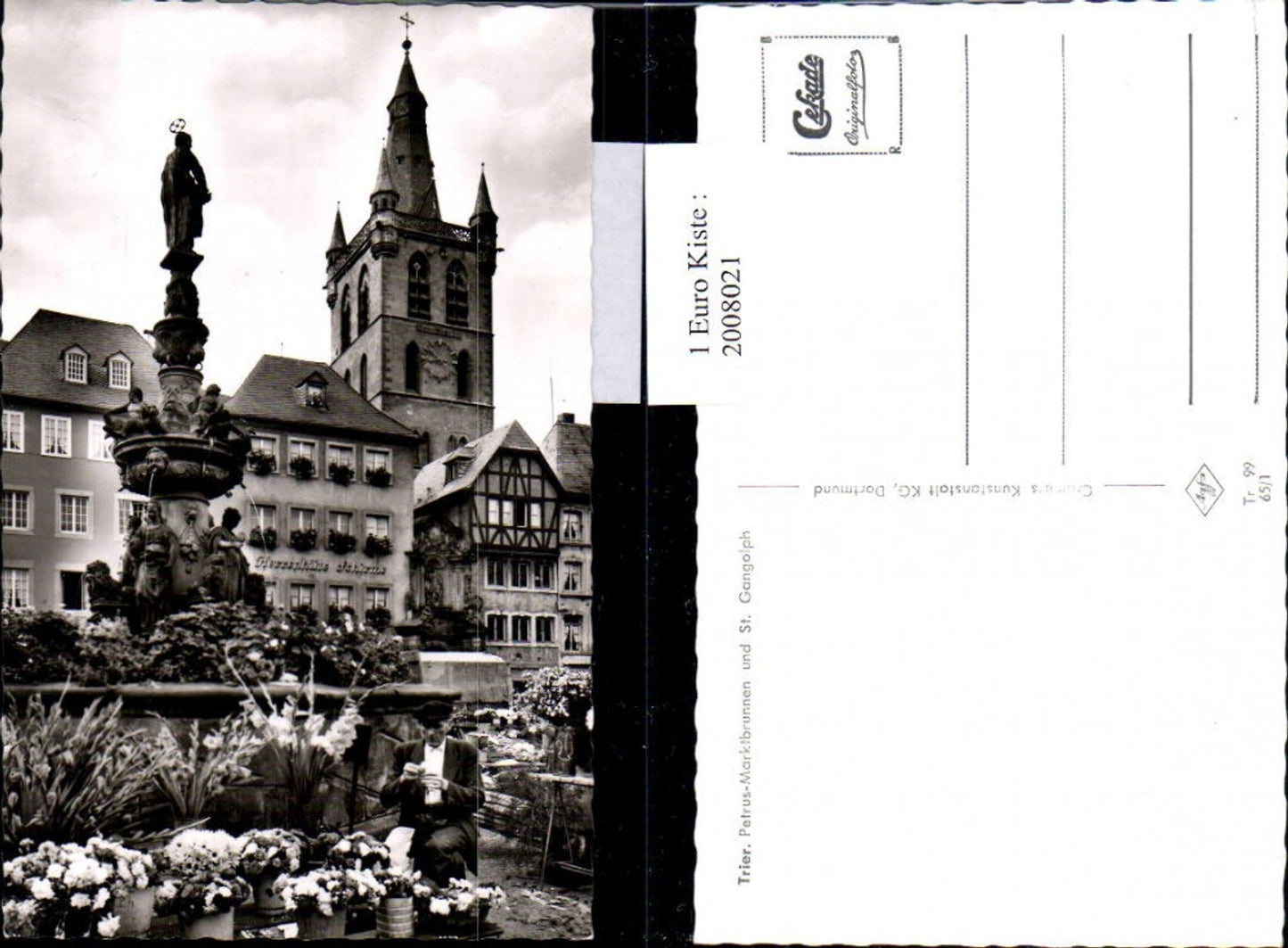 2008021,Trier Petrus-Marktbrunnen Brunnen u. St. Gangolph Turm