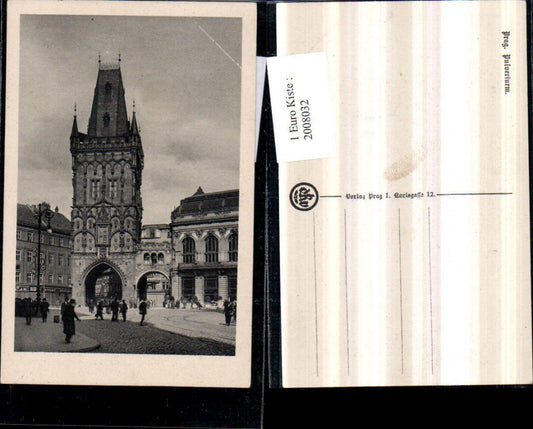 2008032,Prag Pulverturm Tor Turm Straßenansicht